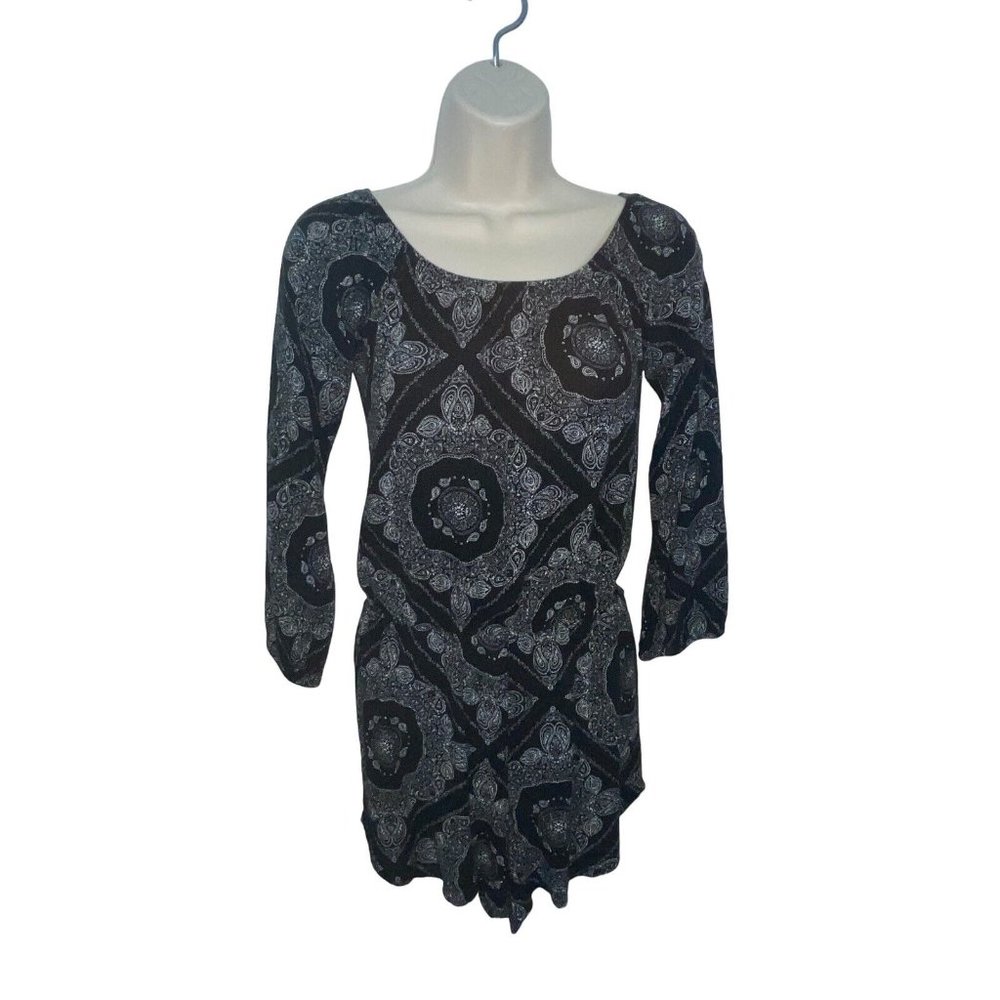 LA HEARTS Women's Black Paisley Romper Size Small